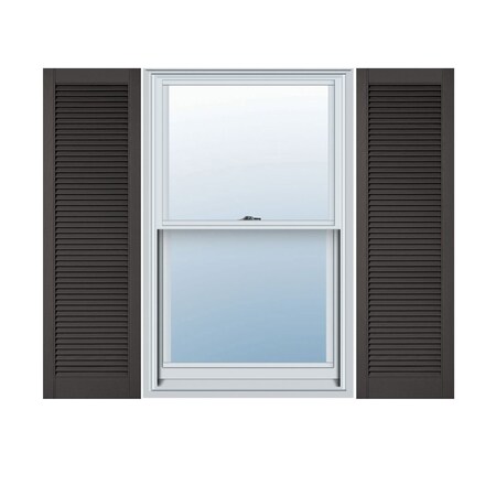 Ekena Millwork Lifetime Vinyl, Custom Straight Top All Louver, Open Louver Shutters, w/Shutter-Loks, LL6C12X04000TG LL6C12X04000TG